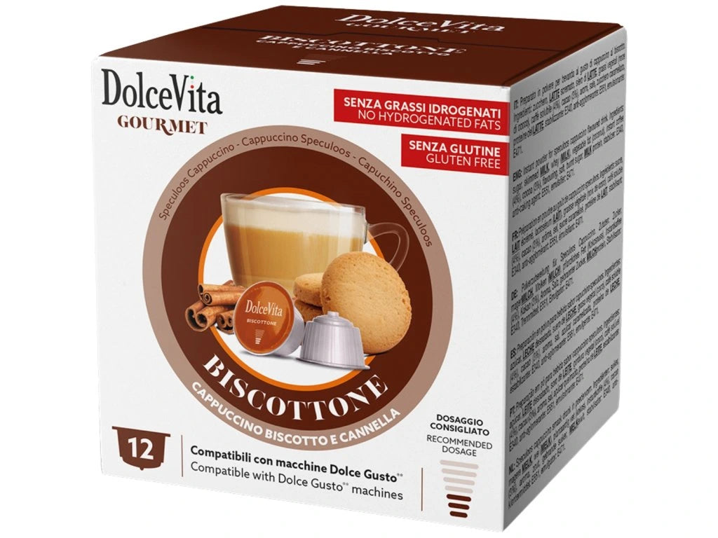 Dolce Gusto 12 kapsül için Dolce Vita Biscotone