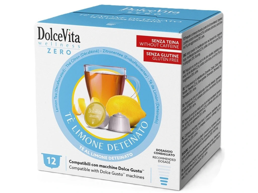 Dolce Gusto için limonlu Dolce Vita Deteinato çayı, 12 kapsül.