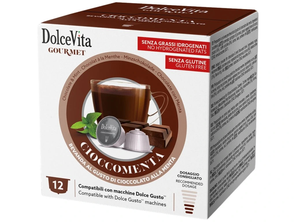 Dolce Gusto 12 kapsül için nane aromalı Dolce Vita Çikolata