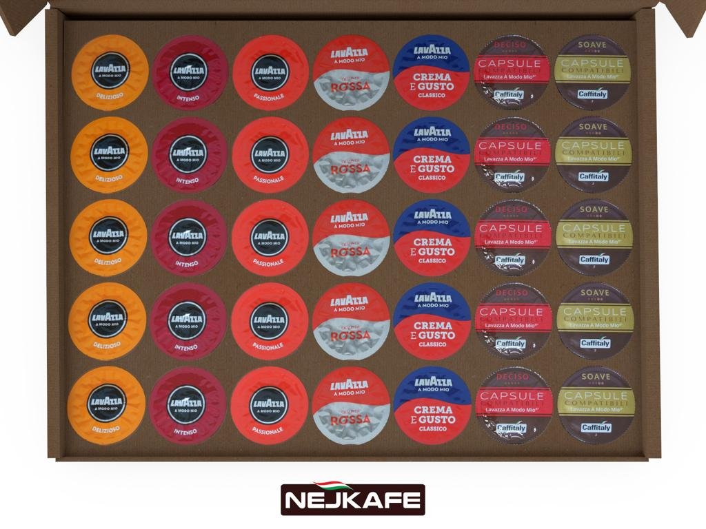 Lavazza A Modo Mio® için 35 kahve kapsülü içeren test kutusu
