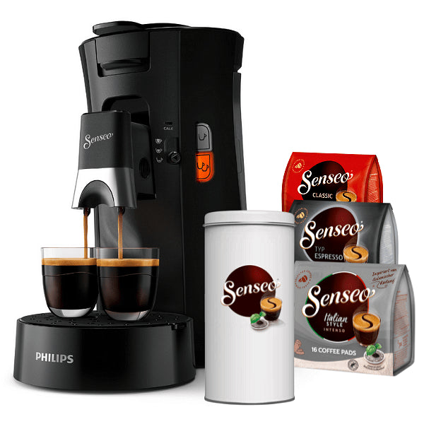 PHILIPS SENSEO® SELECT CSA230/61 kahve makinesi, 48 kapsül ve hediye saklama kutusu ile birlikte.