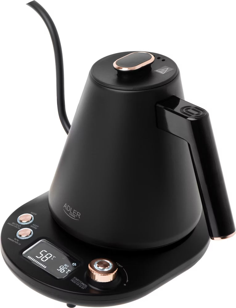 Elektrikli su ısıtıcısı Adler AD 1349, 1100W, 1L, 40-100 C, Sıcak tutma, LED ekran, Siyah