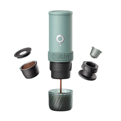 Outin Mino Canyon Green taşınabilir espresso makinesi