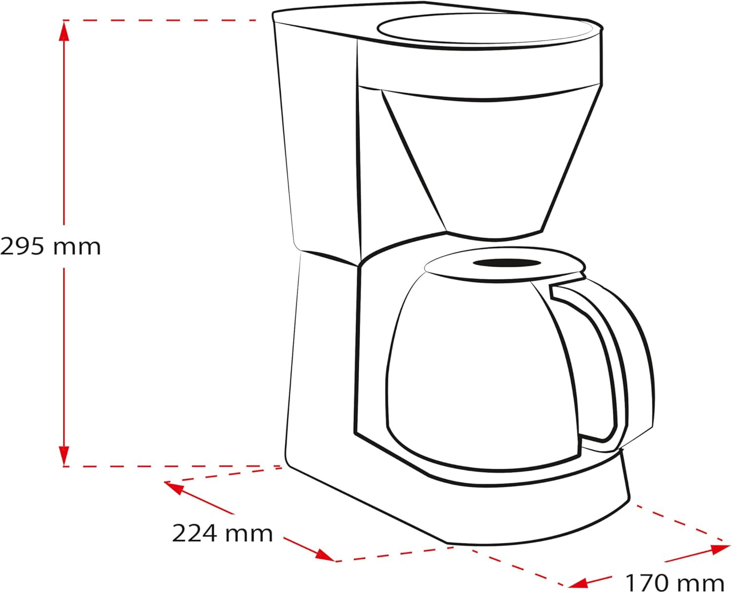 Melitta Easy – Çıkarılabilir döner filtreli kahve makinesi, cam sürahi ve damlama durduruculu filtre kahve makinesi, 10 fincana kadar kahve için, siyah
