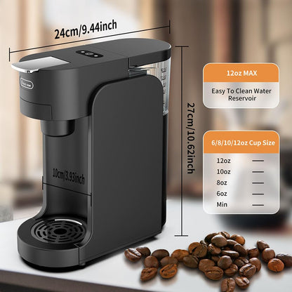 Golxmse mini espresso makinesi, 4 farklı boyutta, 350 ml kapasiteli, hızlı ısıtma teknolojisi, 250x120x272 mm, siyah