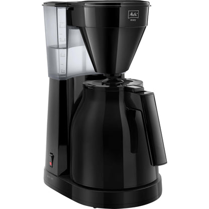 Melitta Easy – Çıkarılabilir döner filtreli kahve makinesi, cam sürahi ve damlama durduruculu filtre kahve makinesi, 10 fincana kadar kahve için, siyah