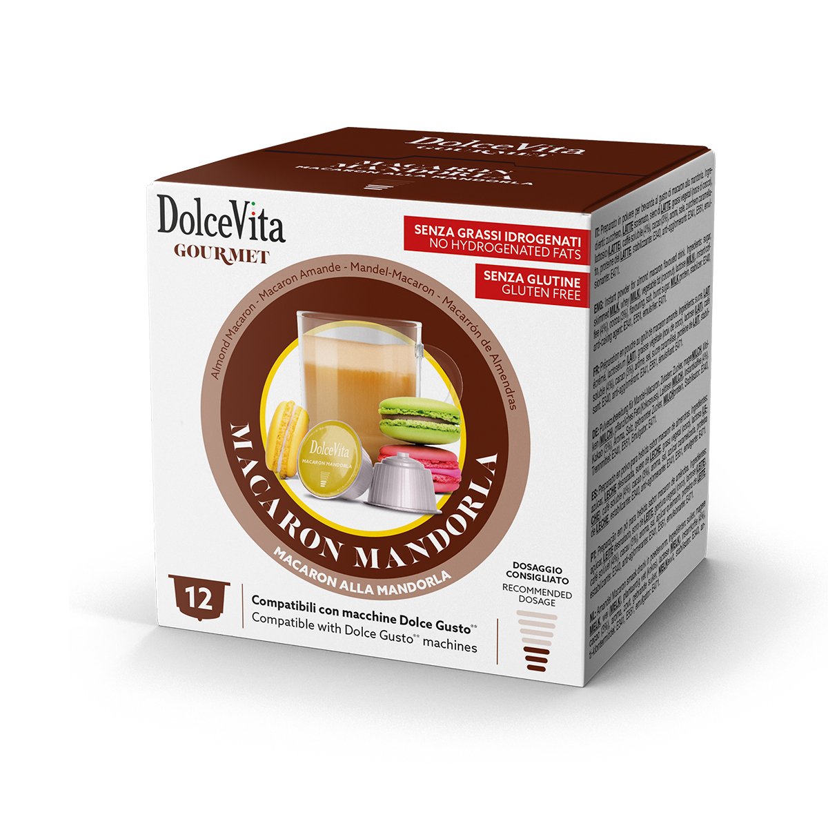 Dolce Vita Macaron Mandorla - Dolce Gusto ile uyumlu - 12 adet