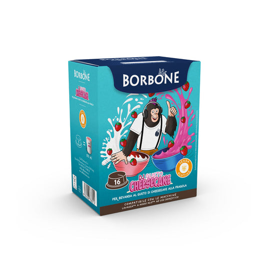 16 kapsül Borbone "DJGUSTO CHEESECAKE" - çilekli beyaz çikolata