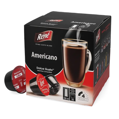 Americano - Café René Dolce Gusto için 16 kapsül.