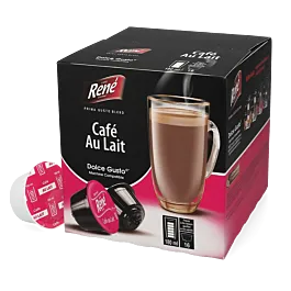 Café au Lait - Café René Dolce Gusto için 16 kapsül.
