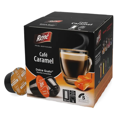 Karamelli kahve - Café René Dolce Gusto için 16 kapsül.