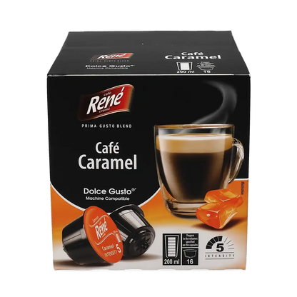 Karamelli kahve - Café René Dolce Gusto için 16 kapsül.
