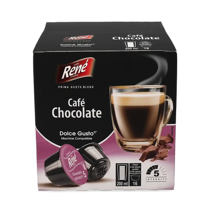 Çikolatalı kahve - Café René Dolce Gusto için 16 kapsül.