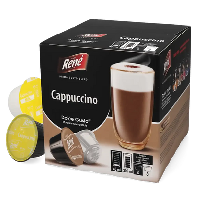 Cappuccino - Café René Dolce Gusto için 16 kapsül.