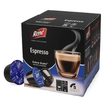 Espresso - Café René Dolce Gusto için 16 kapsül.