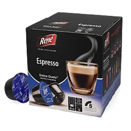 Espresso - Café René Dolce Gusto için 16 kapsül.