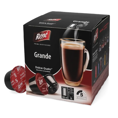 Grande - Café René Dolce Gusto için 16 kapsül.