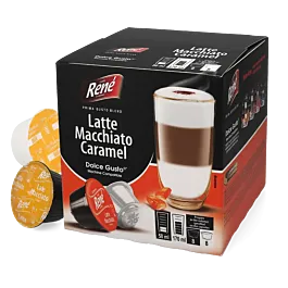 Karamelli Latte Macchiato - Café René Dolce Gusto için 16 kapsül.