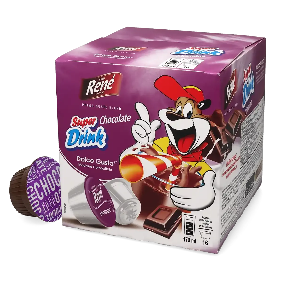 Süper Çikolatalı İçecek Dolce Gusto için 16 kapsül.