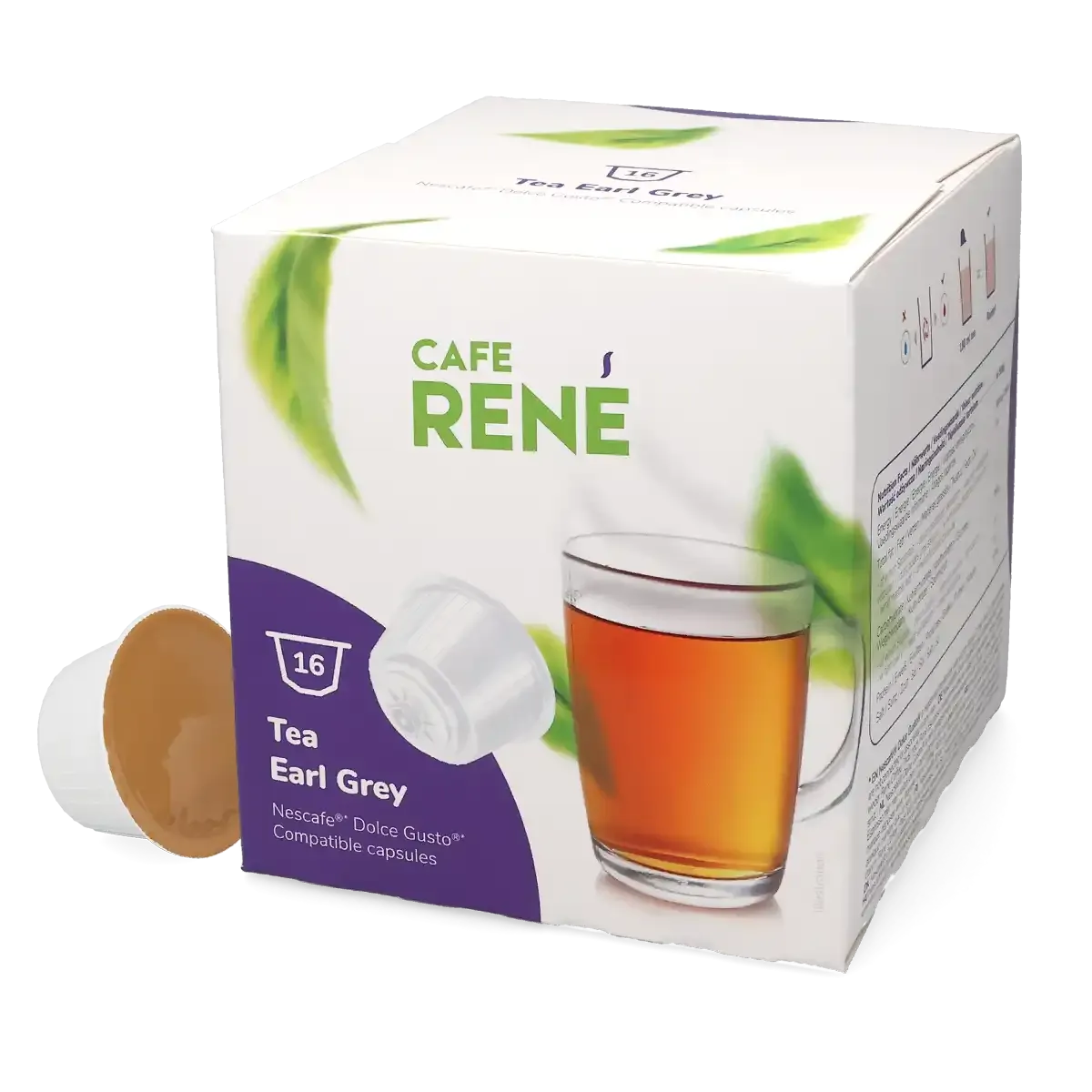 Earl Grey Çayı - Café René Dolce Gusto için 16 kapsül.