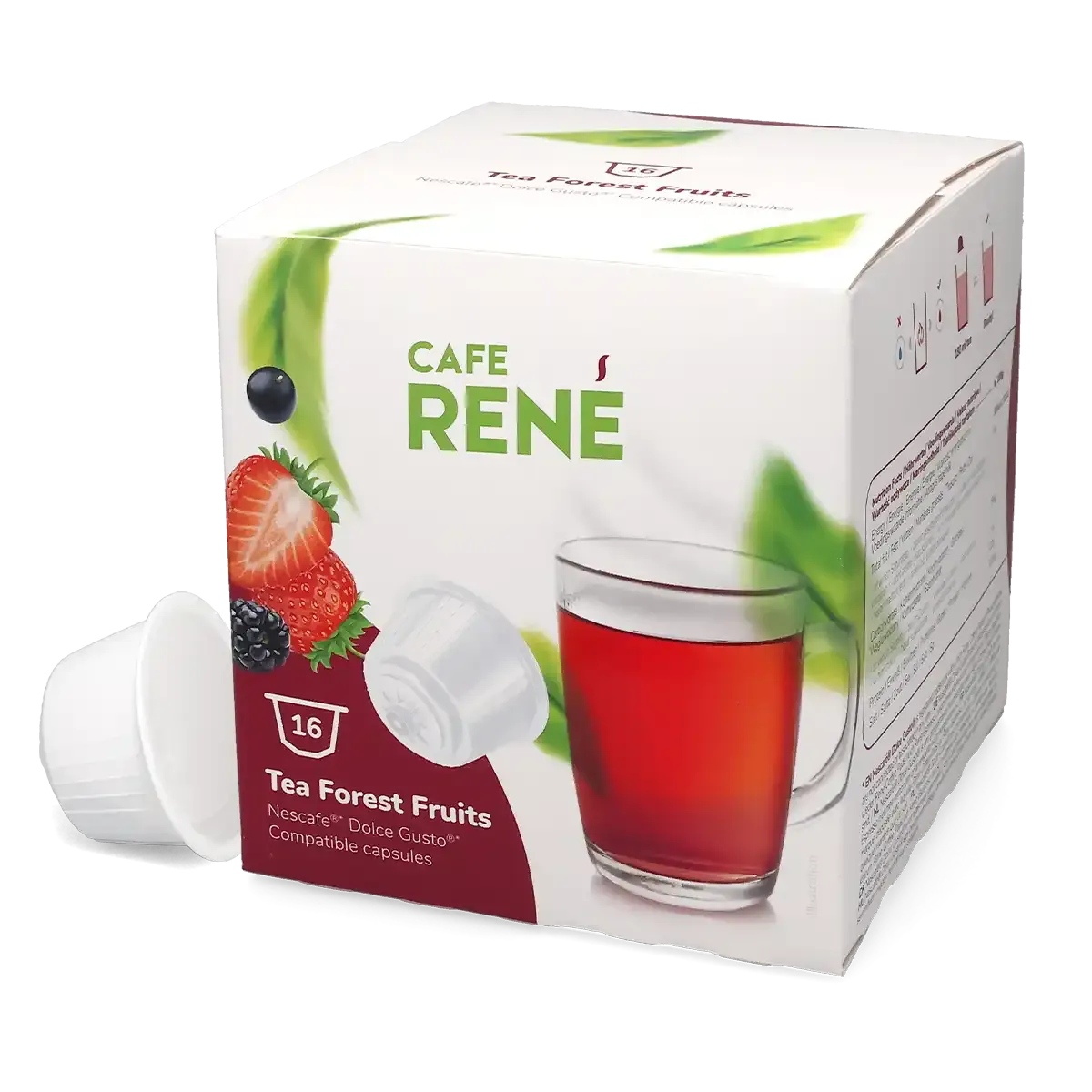 Meyveli çay - Cafe René Dolce Gusto için 16 kapsül.