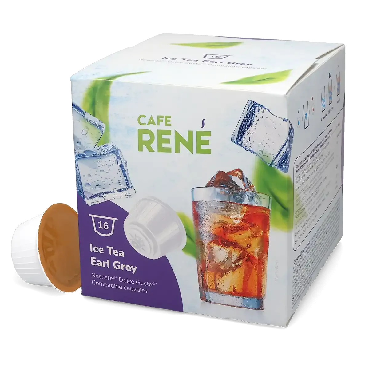 Earl Gray Buzlu Çay - Café Rene Dolce Gusto için 16 kapsül.