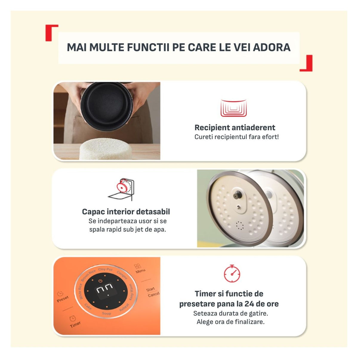 Tefal Pop RK5354E0 Çok Fonksiyonlu Pilav Pişirici, 350W, 0.7 L, 8 Programlı, Dijital Teknoloji, Sıcak Tutma Özelliği