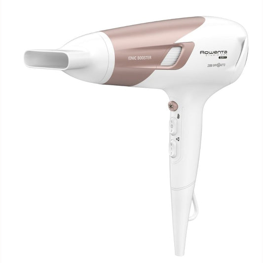 Saç kurutma makinesi ROWENTA Studio Dry Glow CV5830F0, 2300W, 6 hız seviyesi, Termo Kontrol Teknolojisi, Beyaz