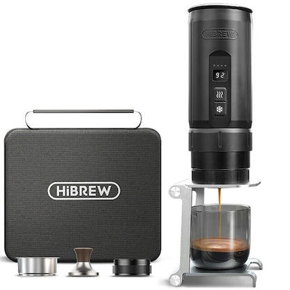 araç ve kamp kullanımı için taşınabilir Hibrew H4C espresso makinesi kiti, 20 bar, 7500mAh, 100ml, siyah.