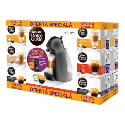 Nescafe Dolce Gusto Piccolo KP1000E20 espresso makinesi + 12 kapsül hediye, Siyah
