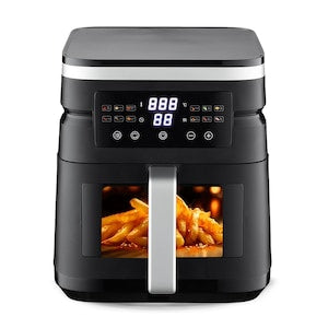 iHunt Bro Air Fryer Ultra 4.2L, 1200W, 60 dakika zamanlayıcı, Ayarlanabilir termostat 80–200°C, Görsel pencere, Gösterge, Otomatik kapanma, Aşırı ısınma koruması, Paslanmaz çelik, 33 x 24.5cm, Siyah