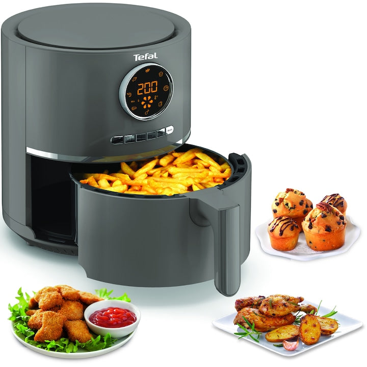 TEFAL Ultra Fry Digital EY111B15 sıcak hava fritözü, 8 program, 4,2 litre kapasite, 60 dakika zamanlayıcı.