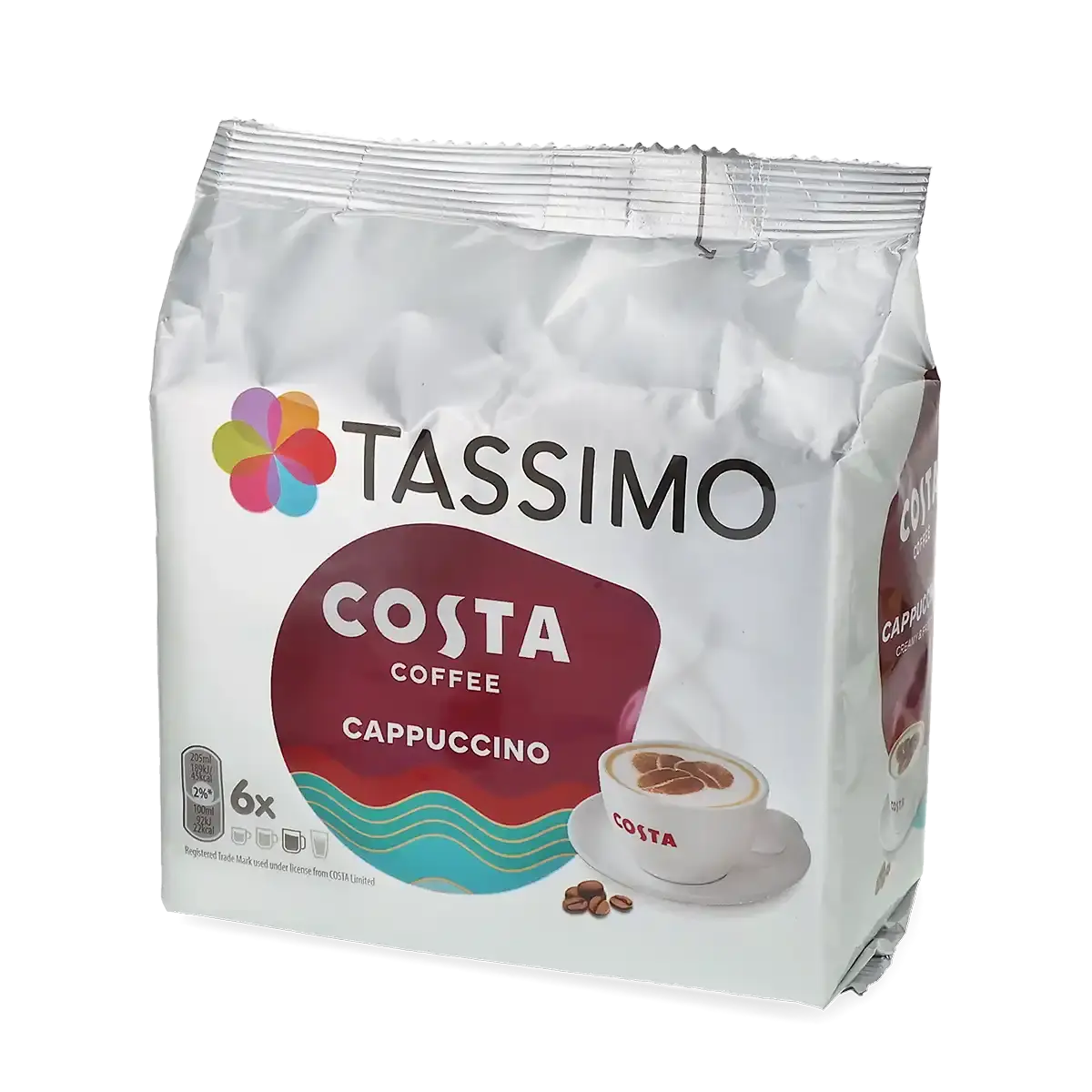 Cappuccino Tassimo için 6 kahve kapsülü + 6 süt kapsülü