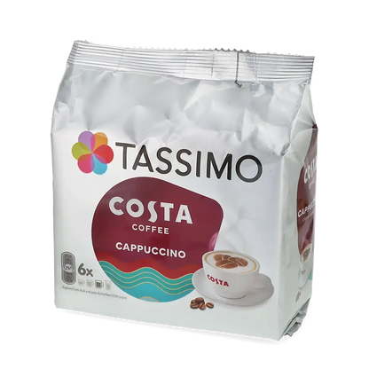 Cappuccino Tassimo için 6 kahve kapsülü + 6 süt kapsülü