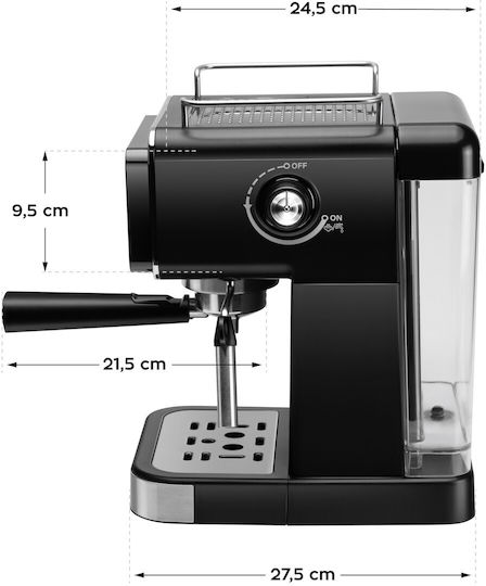 Vertenz Puro 40 kahve makinesi, 20 bar, 1350 W, termoblok ısıtma sistemi, soğuk espresso hazırlama imkanı, 5 çeşit içecek, Siyah